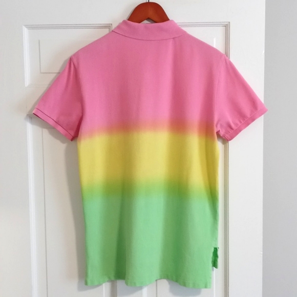🌈VERY RARE/VTG Polo Ralph Lauren🌈 - Multicolor Ombre "Easter" Dip Dye S/S Polo - Picture 2 of 15